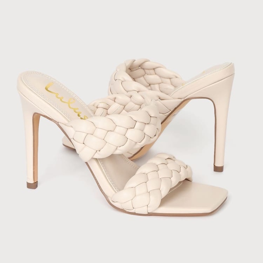 Kakee Light Nude Woven High Heel Sandals NWB - Picture 2 of 8